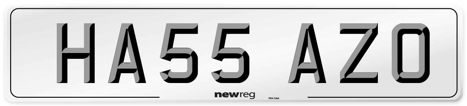 HA55 AZO Number Plate from New Reg